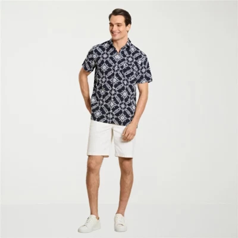Van Heusen Weekend Mens Short Sleeve Camp Shirt
