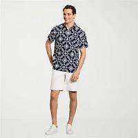 Van Heusen Weekend Mens Short Sleeve Camp Shirt