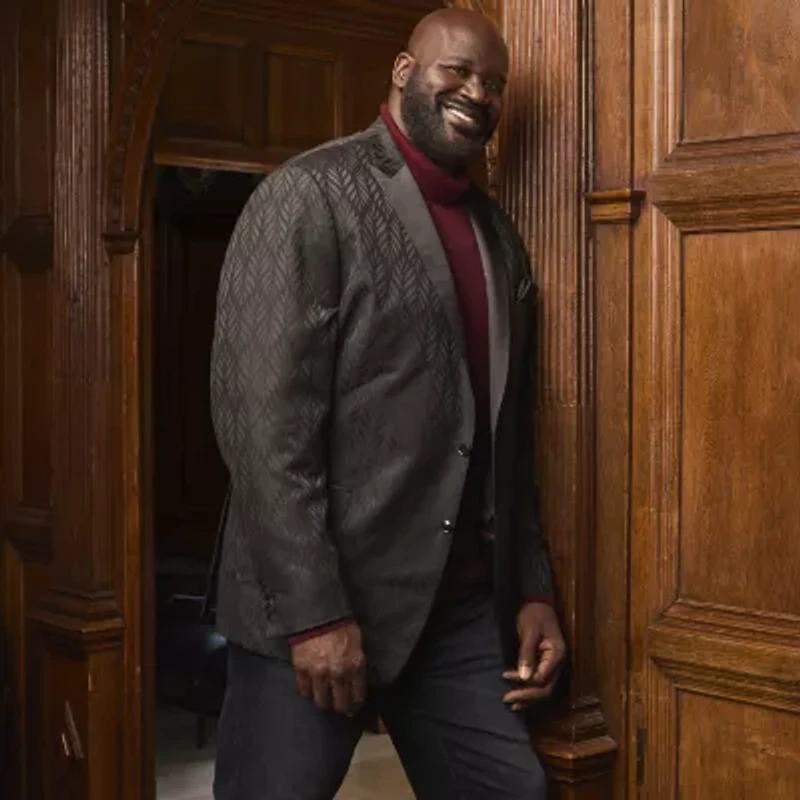 Shaquille O'Neal XLG™ Mens Big and Tall Jacquard Stretch Fabric Classic Fit Sport Coat