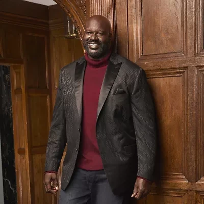 Shaquille O'Neal XLG™ Mens Big and Tall Jacquard Stretch Fabric Classic Fit Sport Coat