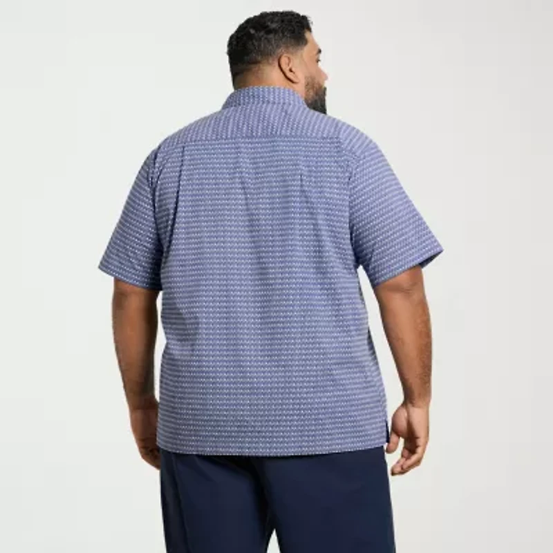 Van Heusen Originals Mens Short Sleeve Regular Fit Wrinkle Free Big and Tall Button-Down Shirt