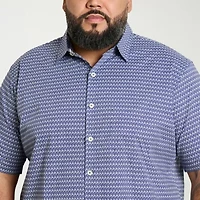 Van Heusen Originals Mens Short Sleeve Regular Fit Wrinkle Free Big and Tall Button-Down Shirt
