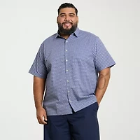 Van Heusen Originals Mens Short Sleeve Regular Fit Wrinkle Free Big and Tall Button-Down Shirt