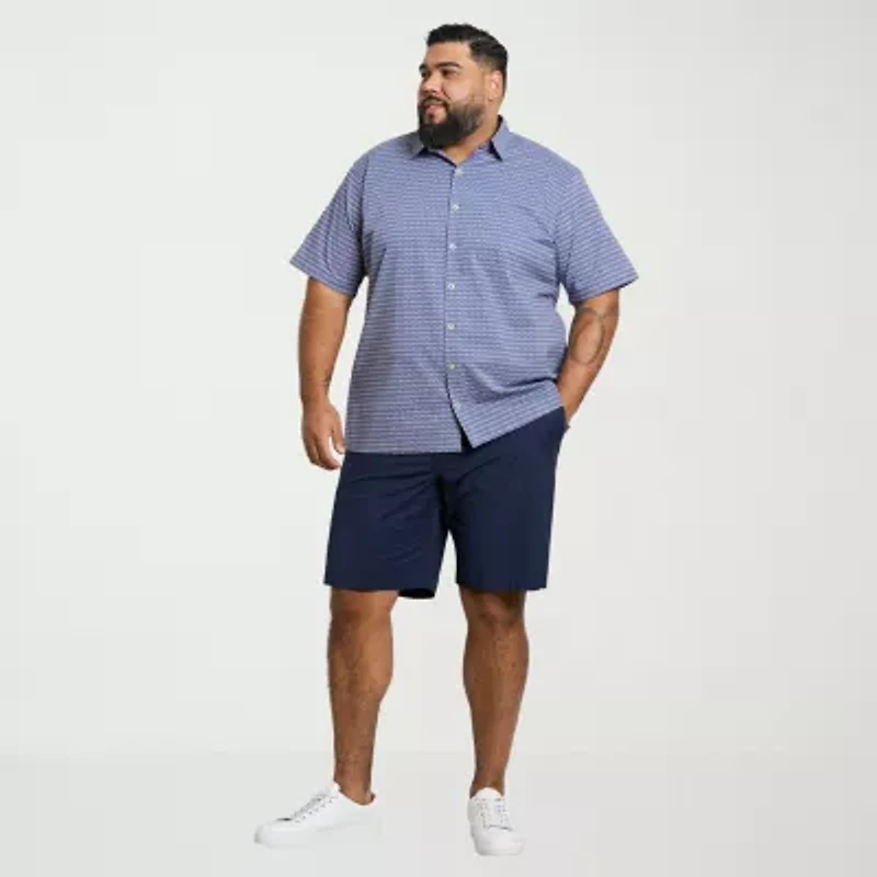 Van Heusen Originals Mens Short Sleeve Regular Fit Wrinkle Free Big and Tall Button-Down Shirt