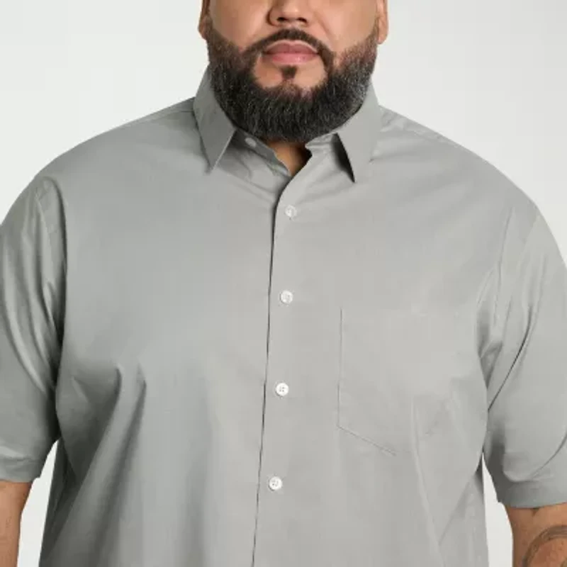 Van Heusen Everyday Defense Stain Shield Mens Regular Fit Wrinkle Free Big and Tall Button-Down Shirt