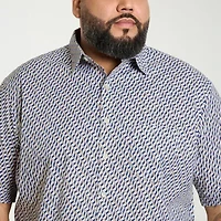 Van Heusen Everyday Defense Stain Shield Mens Short Sleeve Regular Fit Wrinkle Free Big and Tall Button-Down Shirt