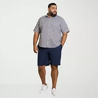 Van Heusen Everyday Defense Stain Shield Mens Short Sleeve Regular Fit Wrinkle Free Big and Tall Button-Down Shirt