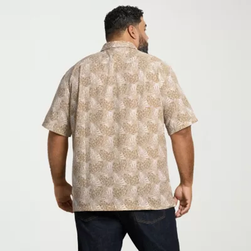 Van Heusen Weekend Mens Short Sleeve Big and Tall Camp Shirt