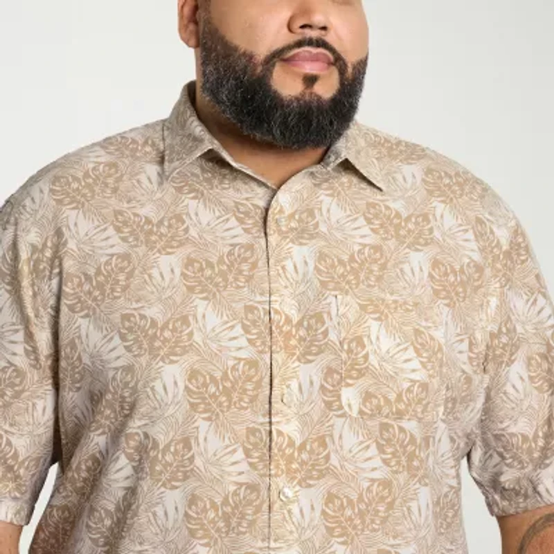 Van Heusen Weekend Mens Short Sleeve Big and Tall Camp Shirt