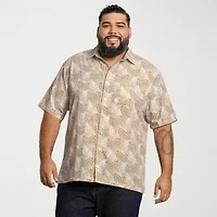 Van Heusen Weekend Mens Short Sleeve Big and Tall Camp Shirt