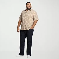 Van Heusen Weekend Mens Short Sleeve Big and Tall Camp Shirt