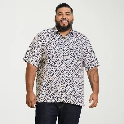 Van Heusen Weekend Mens Big and Tall Camp Shirt