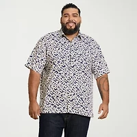 Van Heusen Weekend Mens Big and Tall Camp Shirt