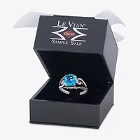 Le Vian Grand Sample Sale Le Vian Grand Sample Sale (I1 / Champagne) Womens 3/8 CT. Genuine Blue Topaz 14K White Gold Cushion Side Stone Cocktail Ring