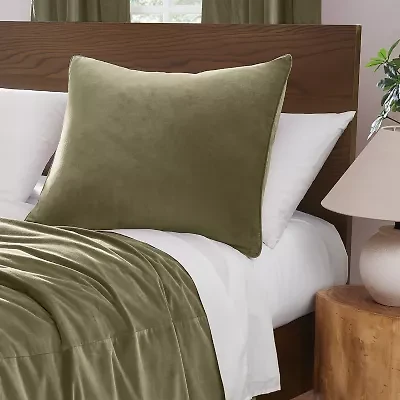 Brooklyn Loom Matte Cotton Velvet Euro Sham