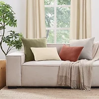 Brooklyn Loom Matte Cotton Velvet Rectangular Throw Pillow