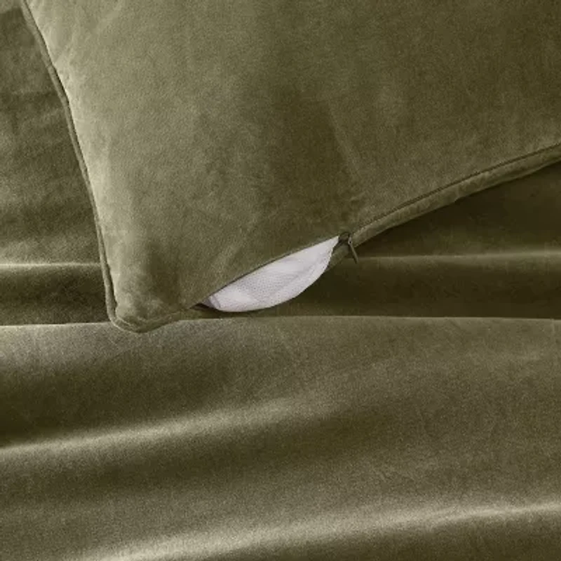 Brooklyn Loom Matte Cotton Velvet Rectangular Throw Pillow