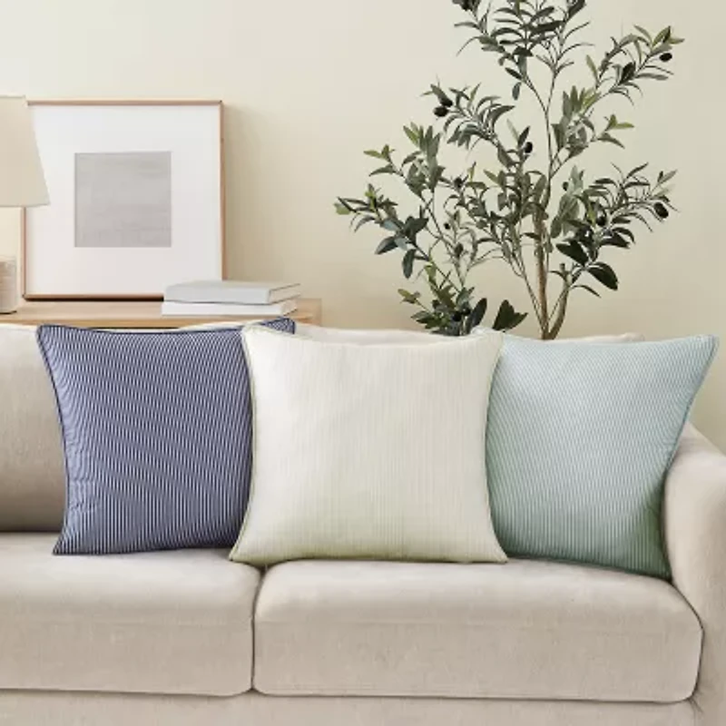 Brooklyn Loom Pinstripe Square Throw Pillow