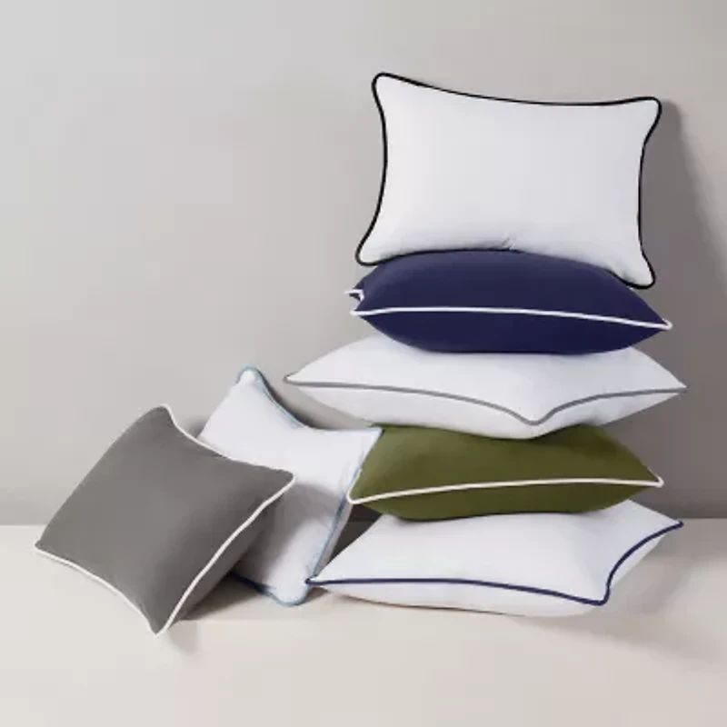 Brooklyn Loom Contrast Piped Solid Rectangular Throw Pillow