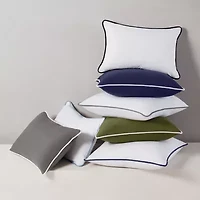 Brooklyn Loom Contrast Piped Solid Rectangular Throw Pillow