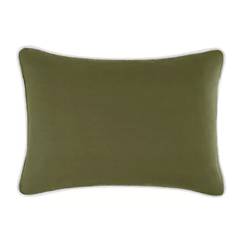 Brooklyn Loom Contrast Piped Solid Rectangular Throw Pillow