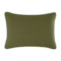 Brooklyn Loom Contrast Piped Solid Rectangular Throw Pillow