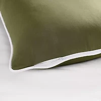 Brooklyn Loom Contrast Piped Solid Rectangular Throw Pillow