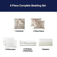 Broadhaven Constance 8-pc. Reversible Complete Bedding Set with Sheets