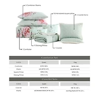 Bebejan Rose On Misty 8-pc. Reversible Comforter Set