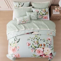Bebejan Rose On Misty 8-pc. Reversible Comforter Set