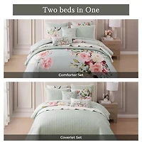 Bebejan Rose On Misty 8-pc. Reversible Comforter Set