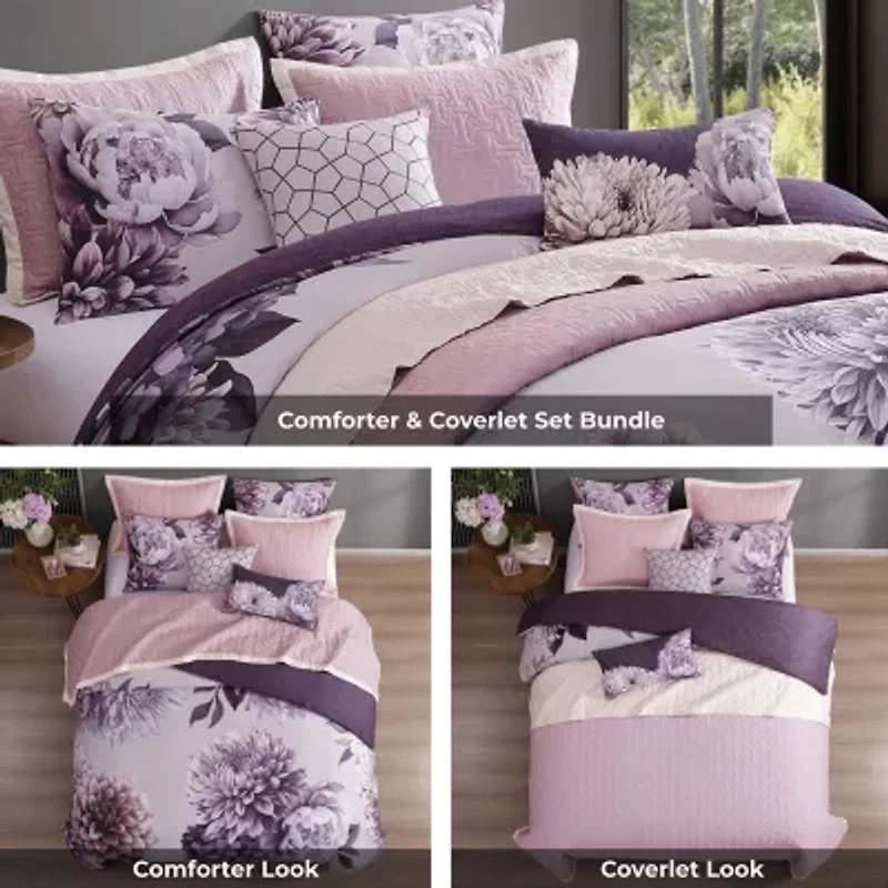 Bebejan Plum Petal 8-pc. Reversible Comforter Set