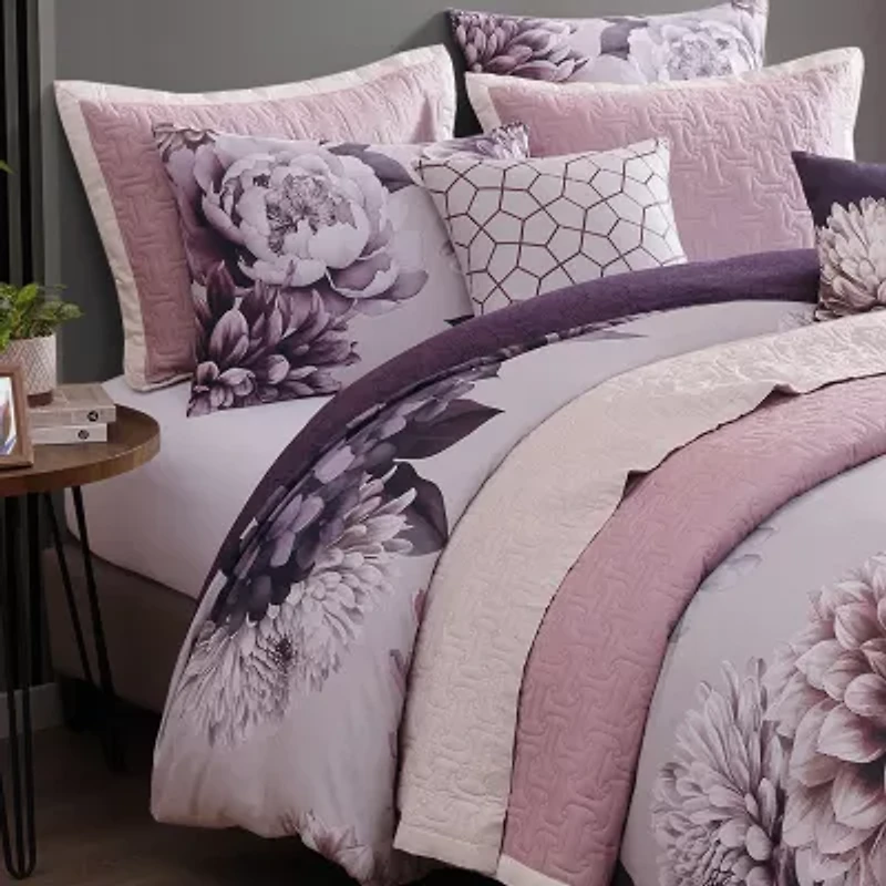 Bebejan Plum Petal 8-pc. Reversible Comforter Set