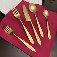 Vibhsa Golden Brushed 20-pc. Flatware Set