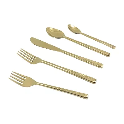 Vibhsa Golden Hammared 20-pc. Flatware Set