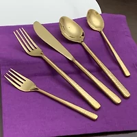 Vibhsa Golden Hammared 20-pc. Flatware Set