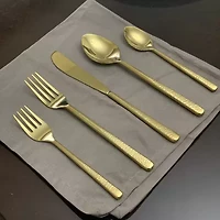 Vibhsa Golden Hammared 20-pc. Flatware Set