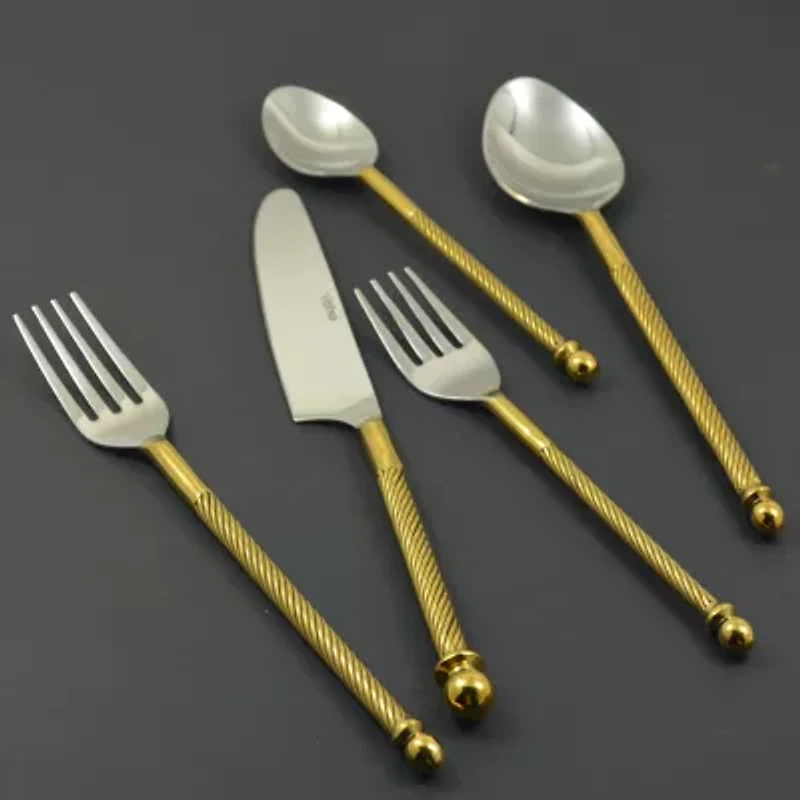 Vibhsa Golden Swirl 20-pc. Flatware Set