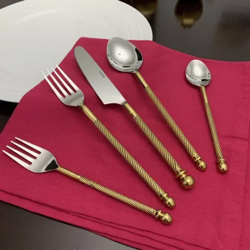 Vibhsa Golden Swirl 20-pc. Flatware Set