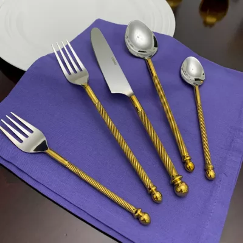 Vibhsa Golden Swirl 20-pc. Flatware Set
