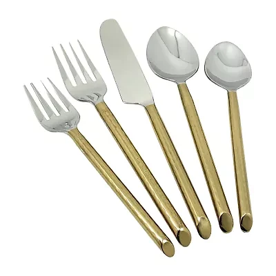 Vibhsa Golden Hammared 20-pc. Flatware Set