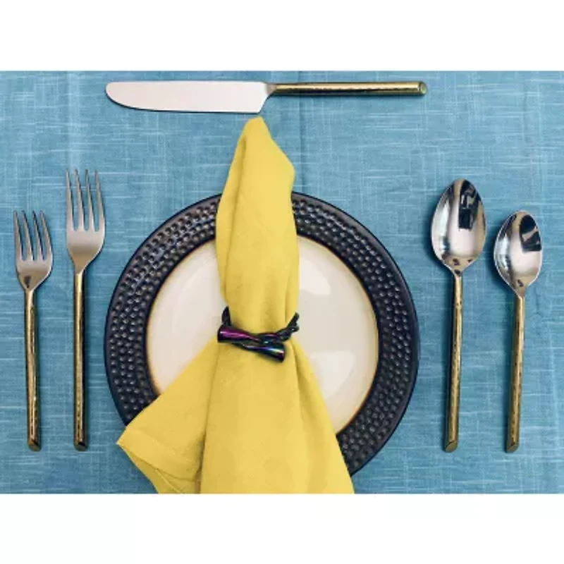 Vibhsa Golden Hammared 20-pc. Flatware Set