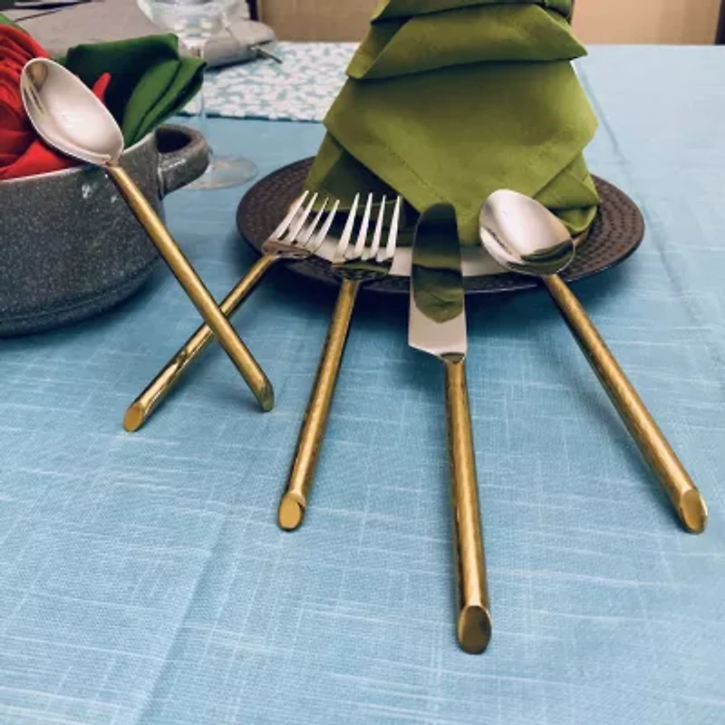 Vibhsa Golden Hammared 20-pc. Flatware Set