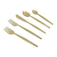 Vibhsa Golden Hammared 20-pc. Flatware Set