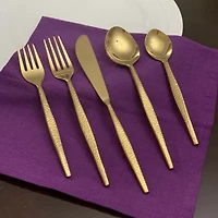 Vibhsa Golden Hammared 20-pc. Flatware Set