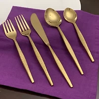 Vibhsa Golden Hammared 20-pc. Flatware Set