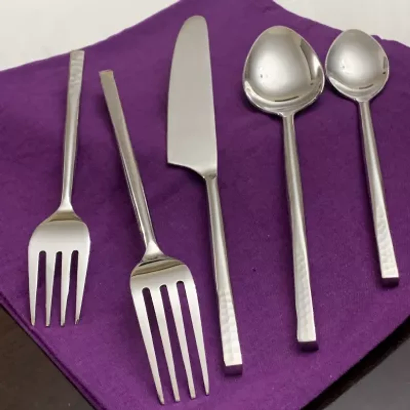 Vibhsa Silver Hammered 20-pc. Flatware Set