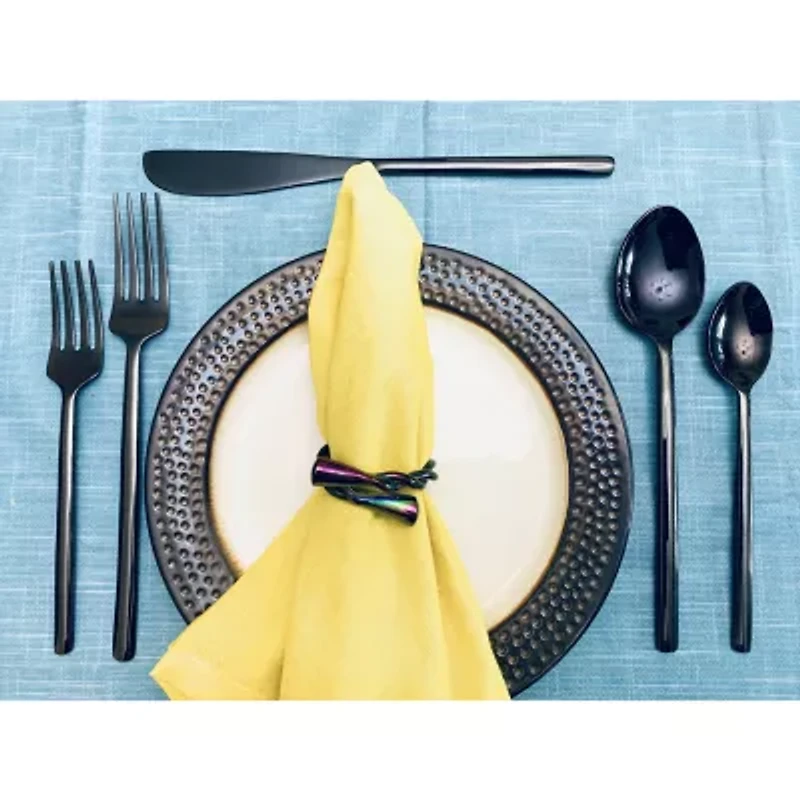 Vibhsa Shiny Black 20-pc. Flatware Set