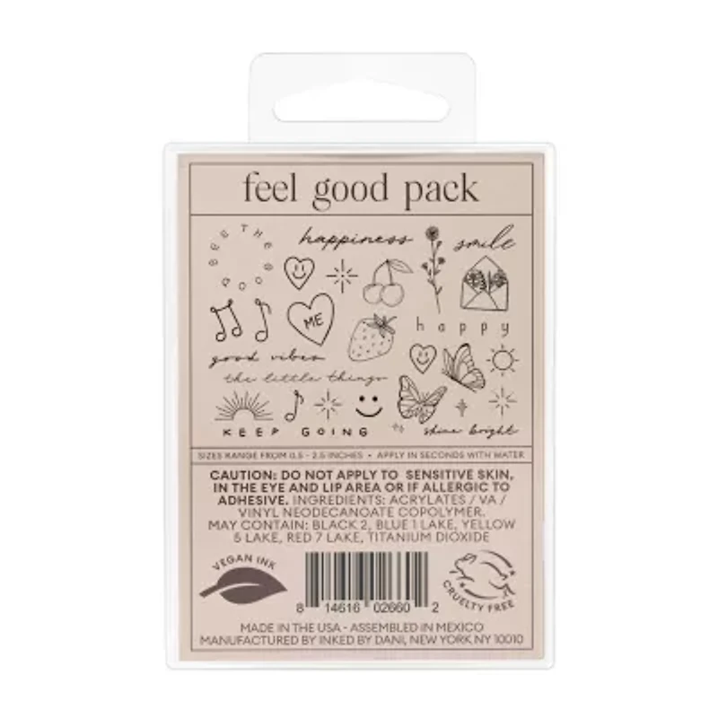 Inked By Dani Feel Good Temporary Tattoo Pack