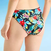 Arizona Womens Lined Tropical Leaf Juniors Hipster Bikini Swimsuit Bottom